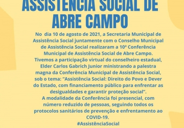 10ª Conferência Municipal de Assistência Social de Abre Campo